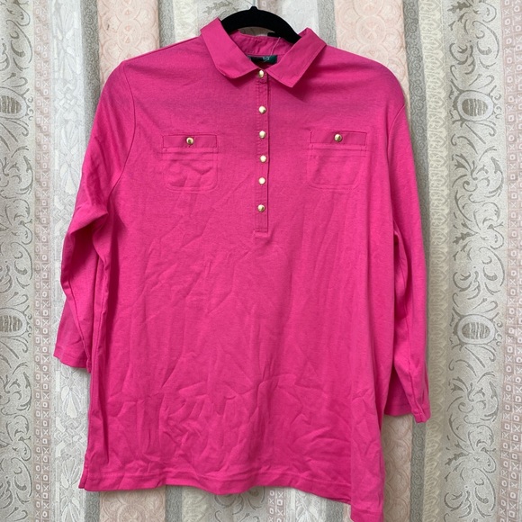 Lauren Ralph Lauren Tops - Lauren Ralph Lauren LS Pink Collar Top